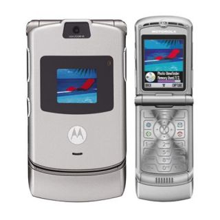 Motorola RAZR V3 Silver Quadband Unlocked GSM   Refurbished