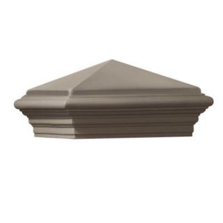 12 in. x 12 in. x 8 in. Gray Cast Stone Woodland Square Post Cap 163403