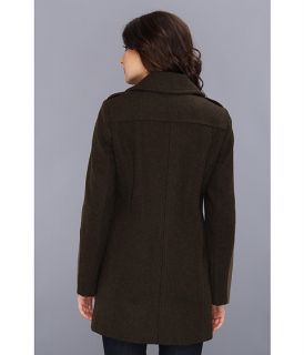 Kenneth Cole New York Asymmetrical Button Front Wool Coat