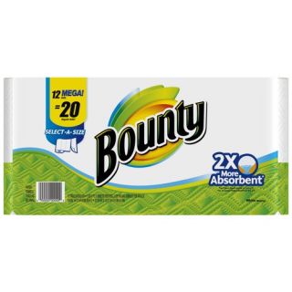 Bounty Select A Size Paper Towels Mega Rolls, 129 sheets, 12 rolls