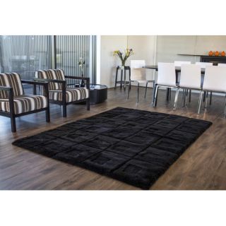 Bowron Sheepskin Rugs Shortwool Design Orbit Black Area Rug