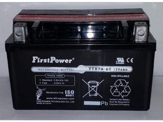 (1) FirstPower YTX7A BS for Yamaha NXC 125 (2004 2006)