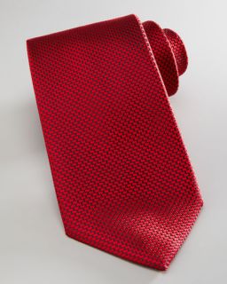 Ermenegildo Zegna Woven Grenadine Tie, Red