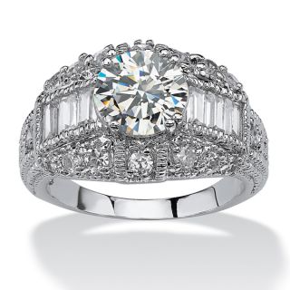 PalmBeach 6.54 TCW Marquise Cut and Baguette Cubic Zirconia Engagement