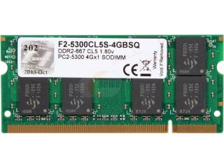 G.SKILL 4GB 200 Pin DDR2 SO DIMM DDR2 667 (PC2 5300) Laptop Memory Model F2 5300CL5S 4GBSQ