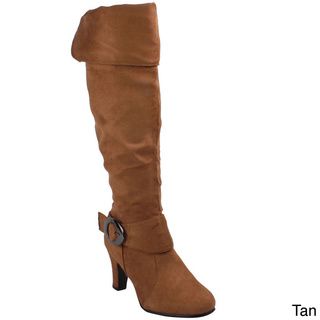 Anna Womens NB200 185 Tan Cuffed Collar Knee high Boots  