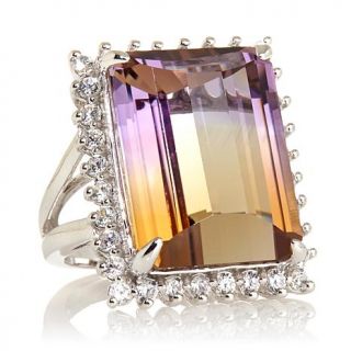 Colleen Lopez "Ombre Sunset" 24.6ct Ametrine and White Zircon Sterling Silver R   7441084