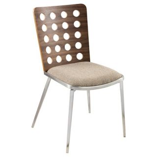 Elton Modern Dining Chair Steel/Brown (Set of 2)   Armen Living