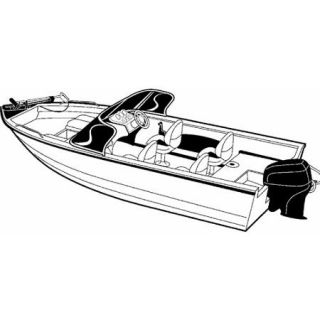 Carver Styled To Fit Boat Cover for Aluminum V Hull Fishing Boats with Walk Thru Windshield, Wide Series