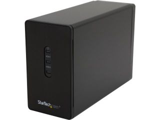 StarTech Dual Bay Hard Drive Enclosure   USB 3.0 to SATA III 6Gbps with RAID and UASP Supports 2.5 Inch SSD/HDDs from 5mm to 15mm (S252BU33R)
