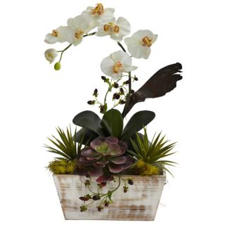 Nearly Natural Nearly Natural Orchid and Succulent Garden Desk Top