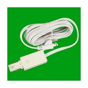 Elco Lighting EP850W 12 Foot 3 Wire Track Cord and Grounded Plug Connector   White