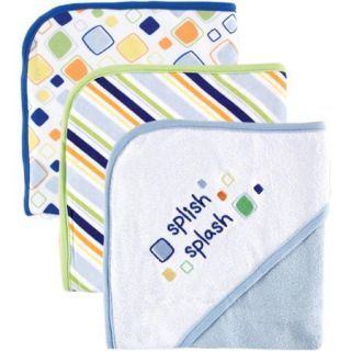 Luvable Friends Hooded Towels, 3pk, Embroidery, Multiple Colors