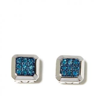 0.15ct Colored Diamond Sterling Silver Cushion Stud Earrings   7876208