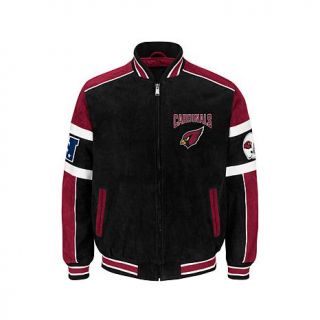 Officially Licensed NFL Colorblocked Suede Jacket   Cardinals   7758436