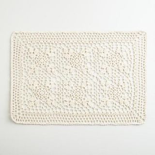 Ecru Cotton Crochet Placemats, Set of 4