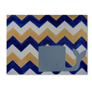 Blue and Gold Whale Chevron by Nicole Dietz Painting Print on