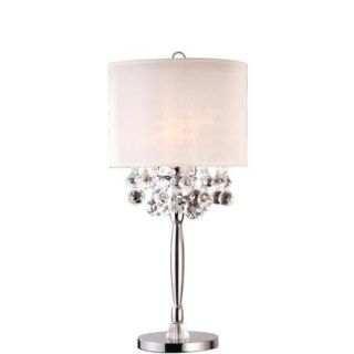 OK Lighting Crystal Table Lamp, 29.5", Silver