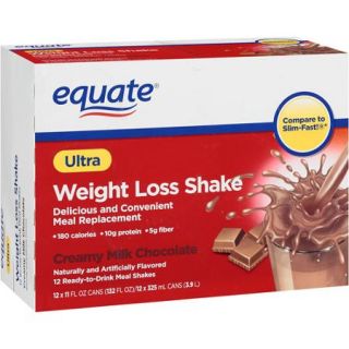 Equate Creamy Milk Chocolate Ultra Weight Loss Shake, 12ct