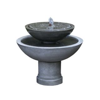 Hydrangea Leaves Cast Stone 2 Tier Fountain