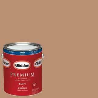 Glidden Premium 1 gal. #HDGO38D Light Autumn Brown Satin Latex Interior Paint with Primer HDGO38DP 01SA
