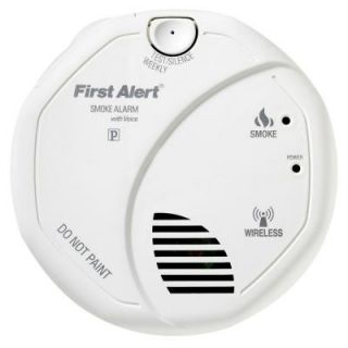 First Alert Wireless Interconnect Smoke Detector with Voice Alarm SA511B