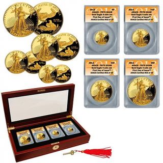 2013 ANACS PR70 First Day of Issue Limited Edition of (29) 4 piece Gold Eagle C   7188588