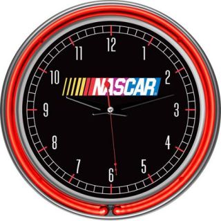 NASCAR Chrome Double Ring Neon Clock
