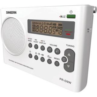Sangean PR D9W Portable AM/FM/NOAA Alert Radio with Rechargeable Battery