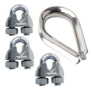 Lehigh 1/16 in. Wire Rope Clip and Thimble Set 7317 24