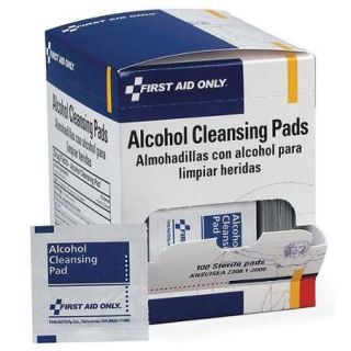 FIRST AID ONLY H305 Alcohol Cleansing Pads, 1 1/4x2 5/8, PK100