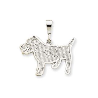 Jewelryweb 14k White Gold Jack Russell Terrier Pendant