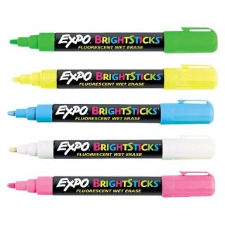 EXPO® Bullet Tip Bright Sticks Wet Erase Fluorescent Marker Set