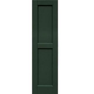 Winworks Wood Composite 12 in. x 44 in. Contemporary Flat Panel Shutters Pair #656 Rookwood Dark Green 61244656