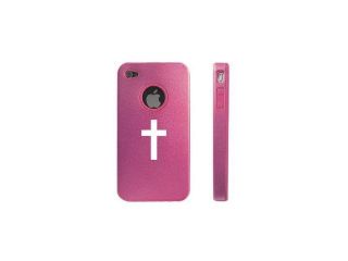 Apple iPhone 4 4S 4G Pink D399 Aluminum & Silicone Case Cross