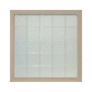 Pittsburgh Corning LightWise Icescapes Sand Vinyl New Construction Glass Block Window (Rough Opening: 33.1875 in x 33.1875 in; Actual: 32.1875 in x 32.1875 in)