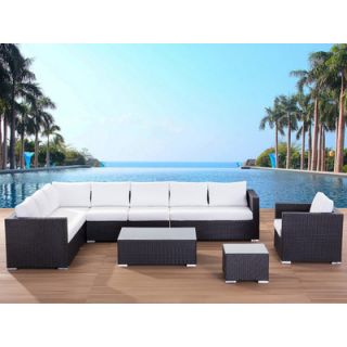 Beliani XXL Sectional 7 Piece Lounge Seating Group with Cushion