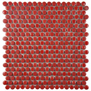 Astraea 0.62 x 0.62 Porcelain Mosaic Tile in Red by EliteTile