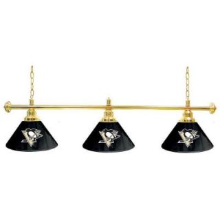 Trademark Global NHL Pittsburgh Penguins 60 in. Three Shade Gold Hanging Billiard Lamp NHL4800 PP
