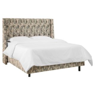 Archer Patterned Tufted Wingback Bed   Skyline