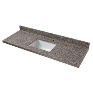 Home Decorators Collection 61 in. Granite Vanity Top in Sircolo with White Basin 61887
