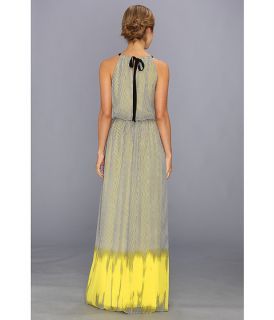 vince camuto ombre halter maxi dress neon glow