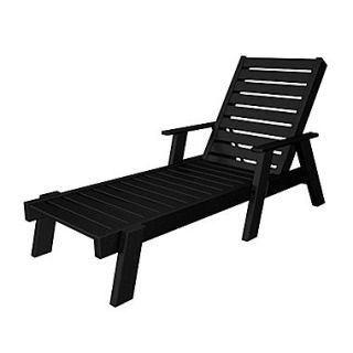 POLYWOOD  Captain Chaise Lounge with Arms; Black