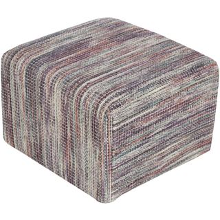 Striped Cobb Square Cotton 18 inch Pouf   17535820  