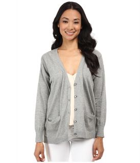 525 america Mixed Texture Two Color Cardigan Heather Grey Combo