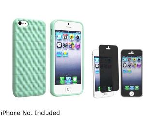 Insten Mint Green 3D Wave TPU Rubber Skin Case with Privacy Filter for Apple iPhone 5 / 5s 803792