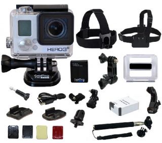 GoPro HERO3+ Silver Bundle with Accessories & Extra Battery —