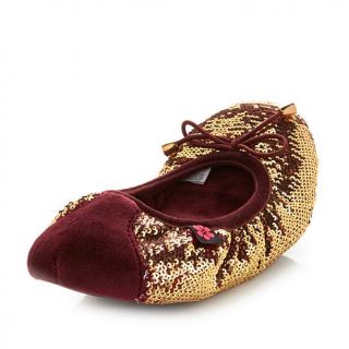 Foot Petals Sequin Ballerina Slipper with Shoe Bag   7876527