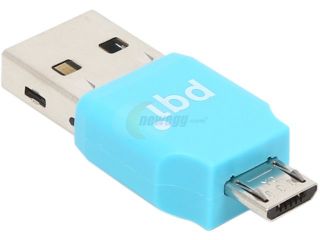 Open Box: PQI RF01 0011R014J Connect 203, OTG USB Drive, Micro SD Card Reader, Blue