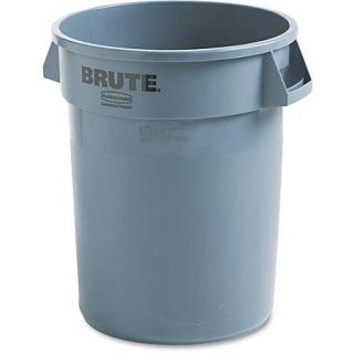 Rubbermaid Commercial Brute Recycling Round Gray Plastic Container, 32 gal